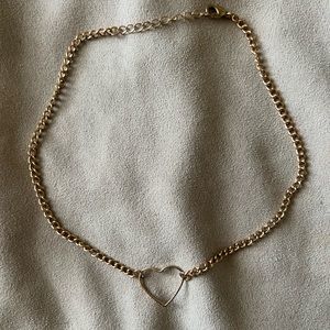 Gold heart choker